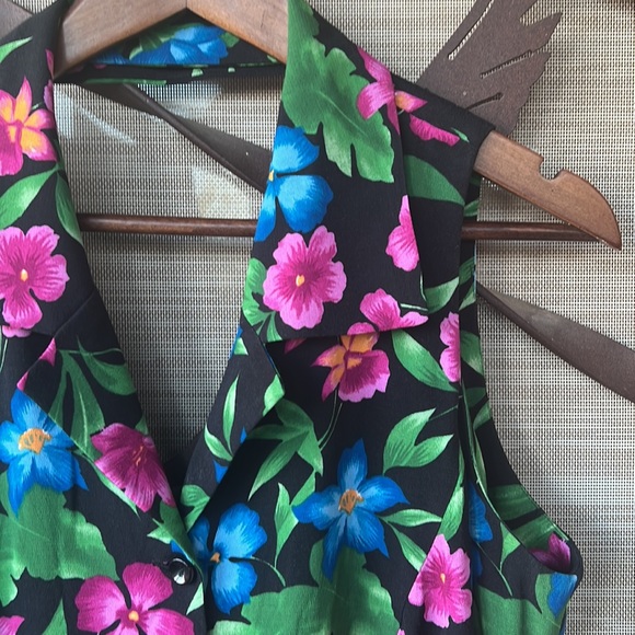 🌺 VIRGO Halter Style Button-Up Tropical Floral Sleeveless Summer Maxi Dress 🌺 - Picture 4 of 16